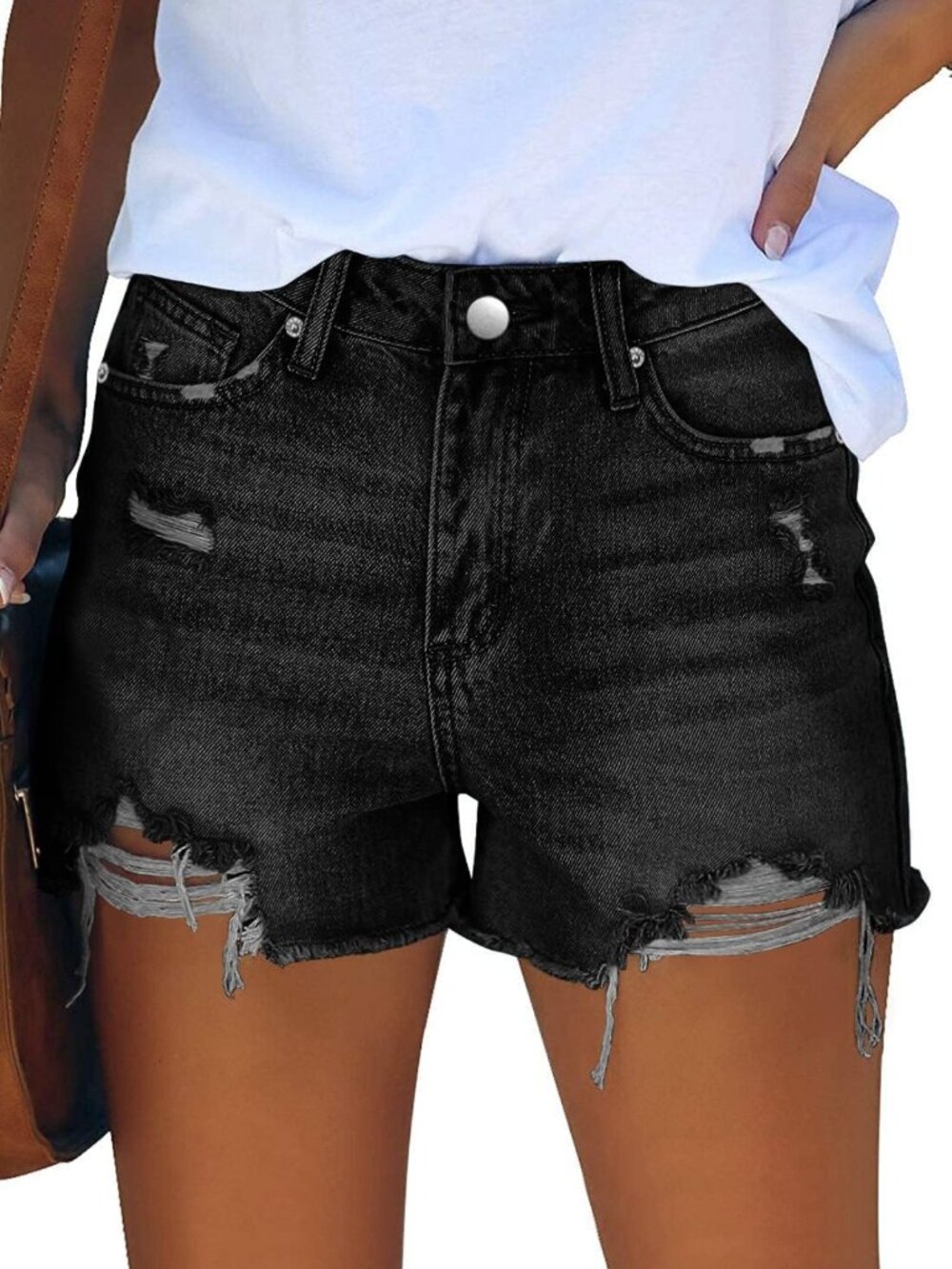 Stylish Mid-High Waisted Stretchy Denim Jean Shorts for Women - Summer Essential